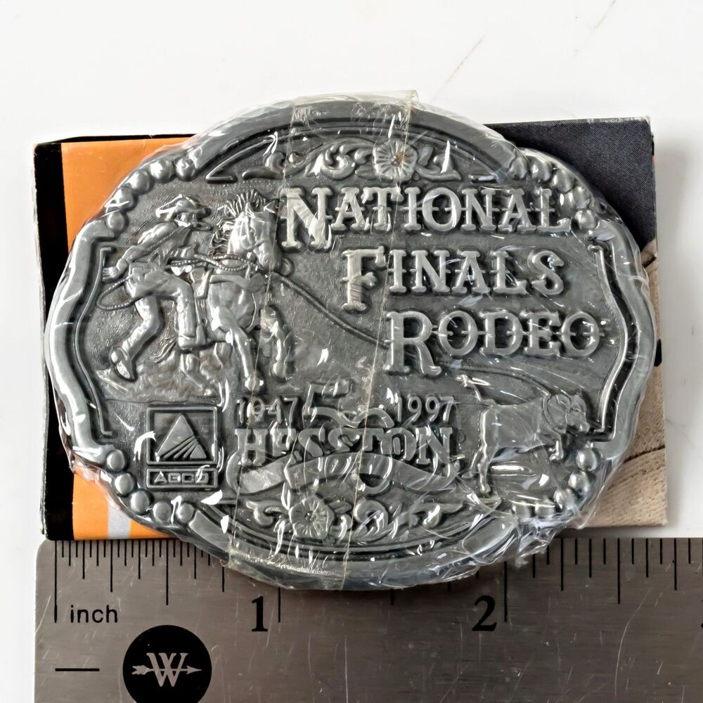 Sealed 1997 Hesston Agco National Finals Rodeo Belt Buckle VINTAGE 50th NIP